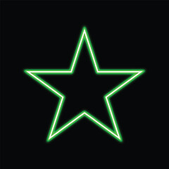 Glowing Neon Star Outline &ndash; Pink & Green Light Effect | Modern Graphic Element
