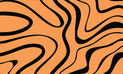 abstract background featuring vibrant orange wave patterns reminiscent of retro 60s and 70s designs.