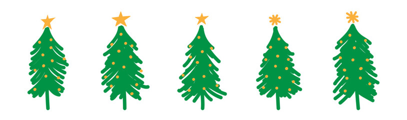 kids sketch christmas tree doodle cute star 