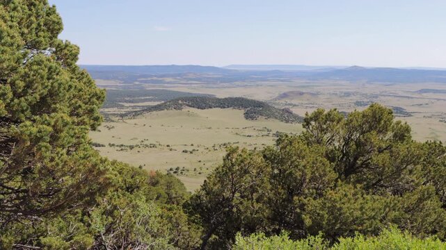 View of the Raton-Clayton Volcanic Field from the top of the cone at Capulin Volcano National Monument in northeastern New Mexico, USA