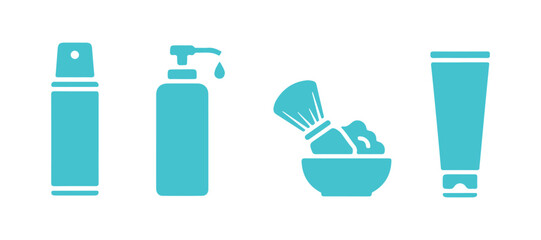 Set of vector icons for Shaving Foam

