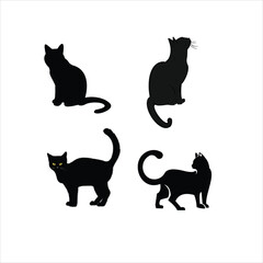 black silhouettes of cats
