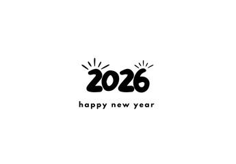 “2026 Happy New Year Modern Typography Design – Festive Banner, Poster and Greeting Template”
