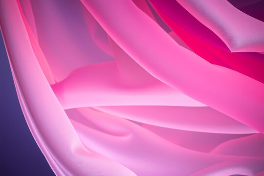 Flowing pink fabric with soft light and shadow creates elegant texture