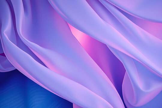 Abstract soft flowing lavender fabric with pink and blue gradient light