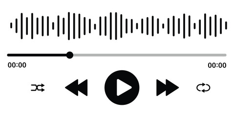 Social media video player template, mobile video player. Vector video player mockup, ui ux. Social media concep © top3