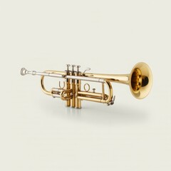 Obraz premium Gleaming brass musical instrument trumpet gold