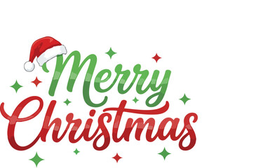 Festive Christmas Wishes: A vibrant display of holiday cheer, with Merry Christmas elegantly scripted and complemented by a festive santa hat.