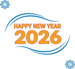New Year 2026 Celebration: Capturing the essence of fresh beginnings, with joyous typography announcing the arrival of the New Year, complemented by an appealing design.