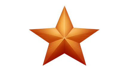 Obraz premium Golden star metallic five pointed shape shiny surface 3D effect isolated on transparent background symbol of achievement reward success celebration positive emotion