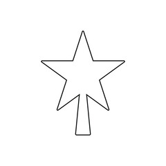 Star tree topper outline icon vector flat design on white background.
