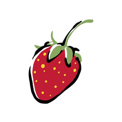 Healthy food vector illustration strawberry in a hand drawn style. Perfect for nutrition, diet content, meal prep, and educational design.