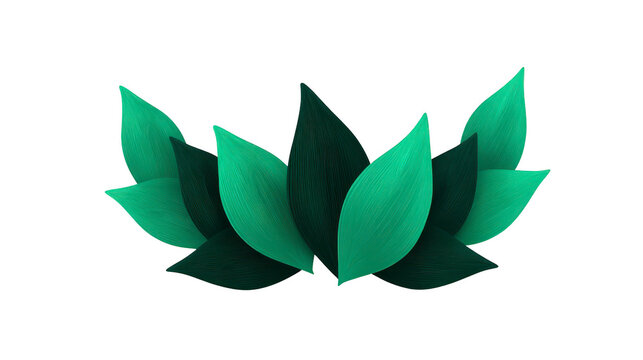 Fototapeta Green leaf illustration digital nature art botanical design decorative foliage fresh plant motif natural element modern style vibrant eco friendly peaceful calm