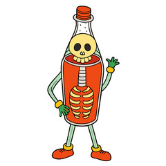 Retro soda bottle skeleton 