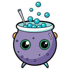 magic pot with magic wand and stars