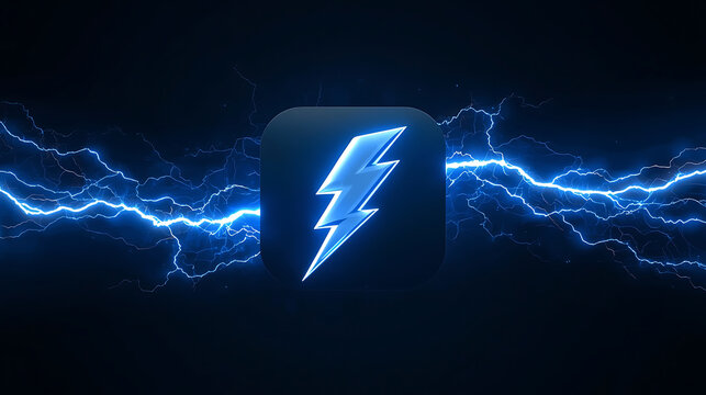 lightning bolt on black background - Powered by Adobe