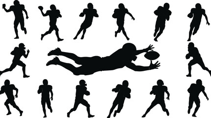 Vector Silhouette Set of Cricket Batsmen in Dynamic Action Poses, Hitting the Ball and Ready to Bat for Sports Team Game Illustrations.