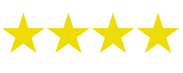 Five stars customer product rating review flat icon for apps and websites