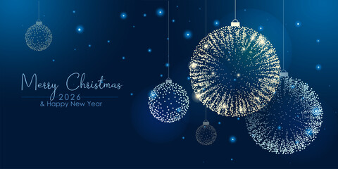 New Year background with Christmas balls