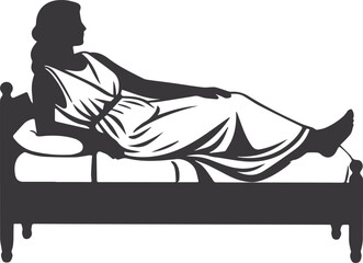 woman in a black dress