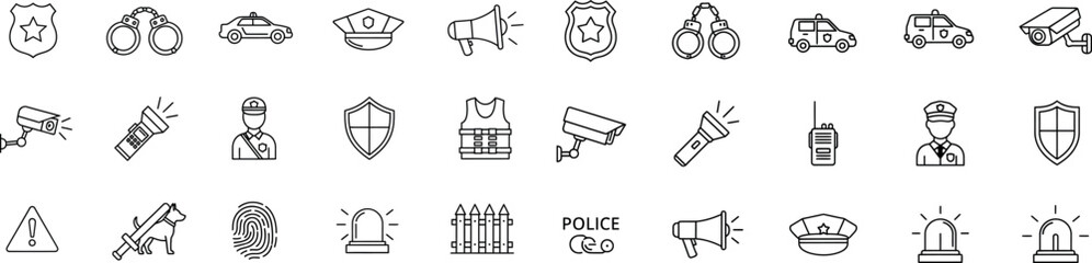 Set of various hand drawn protest and demonstration icons in black and white
