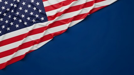 Waving american flag against a dark blue background patriotic symbolism