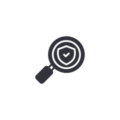 Search security icon illustrating privacy tracking, risk investigation, digital monitoring, and cyber threat analysis.