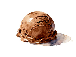 Sweet Indulgence: A close-up view of a scoop of rich, creamy chocolate ice cream, a delicious treat perfect for summer. 