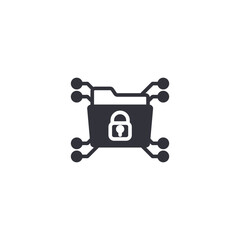 Cyber security network shield icon symbolizing protected connection, encrypted data sharing, secure communication, and privacy defense system.