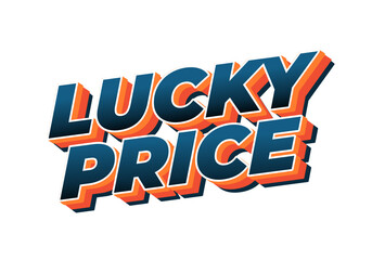 A bold and colorful text design featuring the words Lucky Price in a 3D style