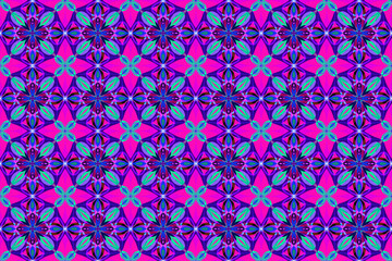 万華鏡のようなモザイク風シームレス模様 3-42