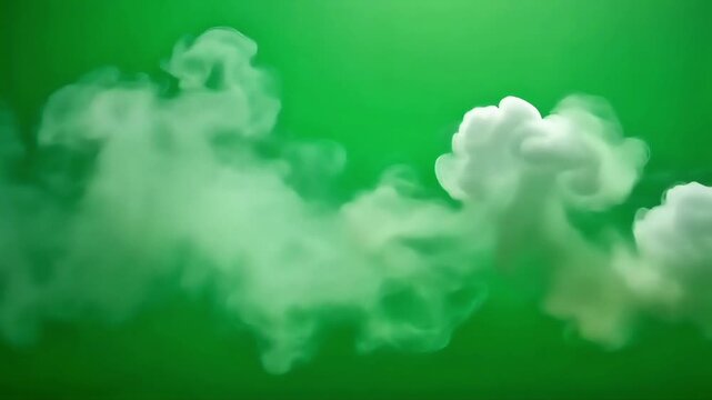 Green background with white smoke or fog, gradient effect with a smooth transition from light to dark.