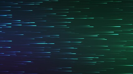 Abstract neon light trails flowing across a dark green and blue gradient - Powered by Adobe