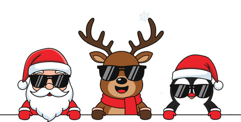 Cool Cartoon Santa Clausinter Holidays, Fun, Humor, Cute