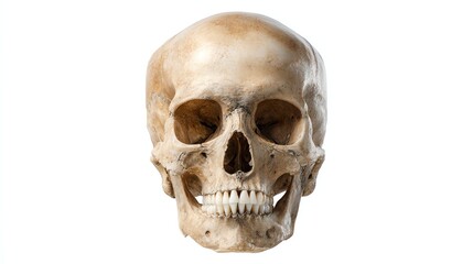 Obraz premium Human skull top view, isolate white background