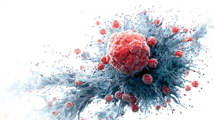 Image of advanced cancer immunotherapy treatment, isolate white background