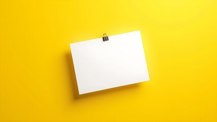 Blank Postcard on Electric Yellow Background with Photorealistic Edges