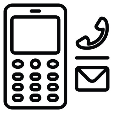 Dumbphone Icon Line Vector Illustration