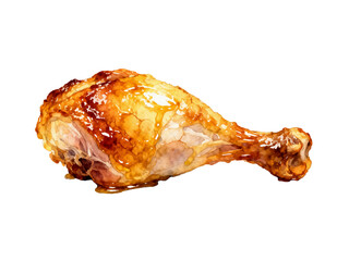 Golden Roasted Chicken Drumstick: A single, succulent chicken drumstick, glistening with a golden-brown hue, awaits, promising a burst of savory flavor and culinary delight.