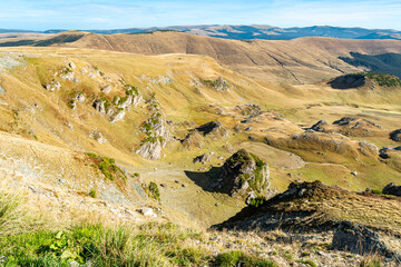 Mountain landscape in the Southern Carpathians along the Transalpina route, Romania