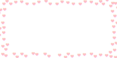 Valentines day.Red pink heart shape frame on green