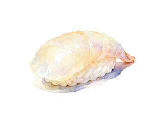 Elegant Nigiri: A close-up view of a beautifully crafted nigiri sushi, showcasing fresh, translucent fish delicately placed atop a bed of perfectly seasoned rice. 