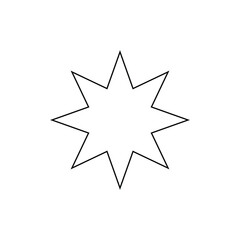Obraz premium 8 pointed star outline icon vector flat design on white background.