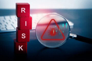 Malware attack virus alert , malicious software infection , cyber security awareness training to protect business information from threat attacks