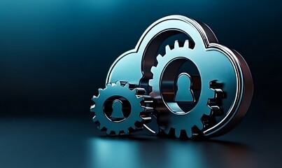 Digital cloud technology cybersecurity solution depicts data safety and connection