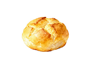 Golden Roll: A close-up shot of a single, perfectly baked golden roll, showcasing its delightful texture and inviting appearance. A culinary delight