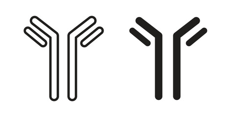 Fototapeta premium Antibody icons in filled, thin line, outline and strokes