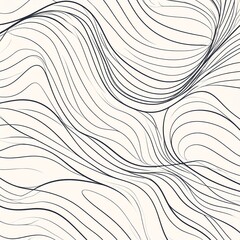 Fototapeta premium Elegant abstract minimalist line art pattern in monochrome tones, clean geometric rhythm, continuous flowing lines, modern vector style, ideal for branding, packaging, and contemporary decor
