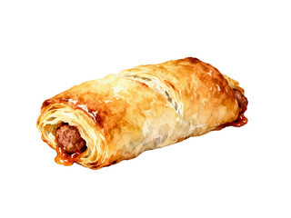 Golden Baked Pastry Perfection: A delectable, freshly baked pastry with a glistening, golden-brown crust. Perfectly capturing the textures and essence of this savory delight