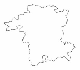 Worcestershire county outline map